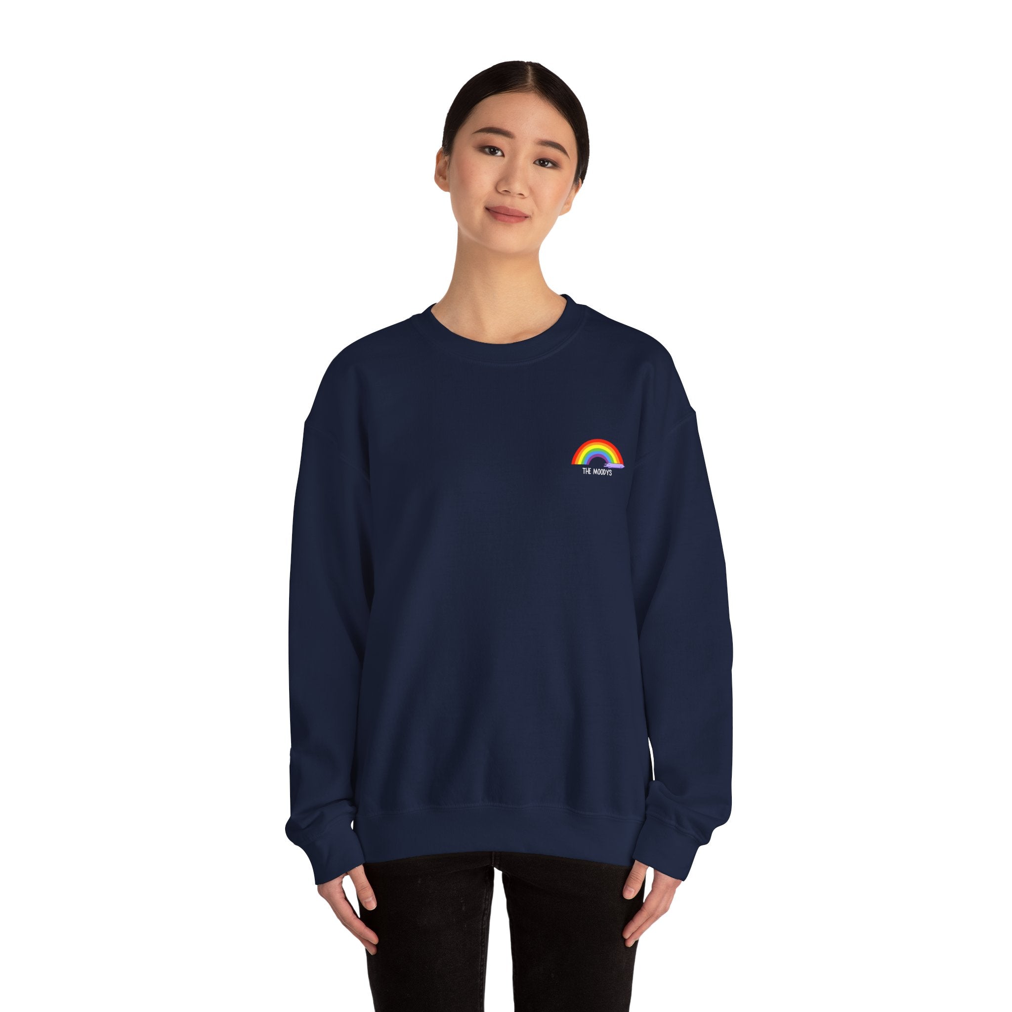 the moodys - crewneck sweatshirt - lanz lays rainbows - unisex