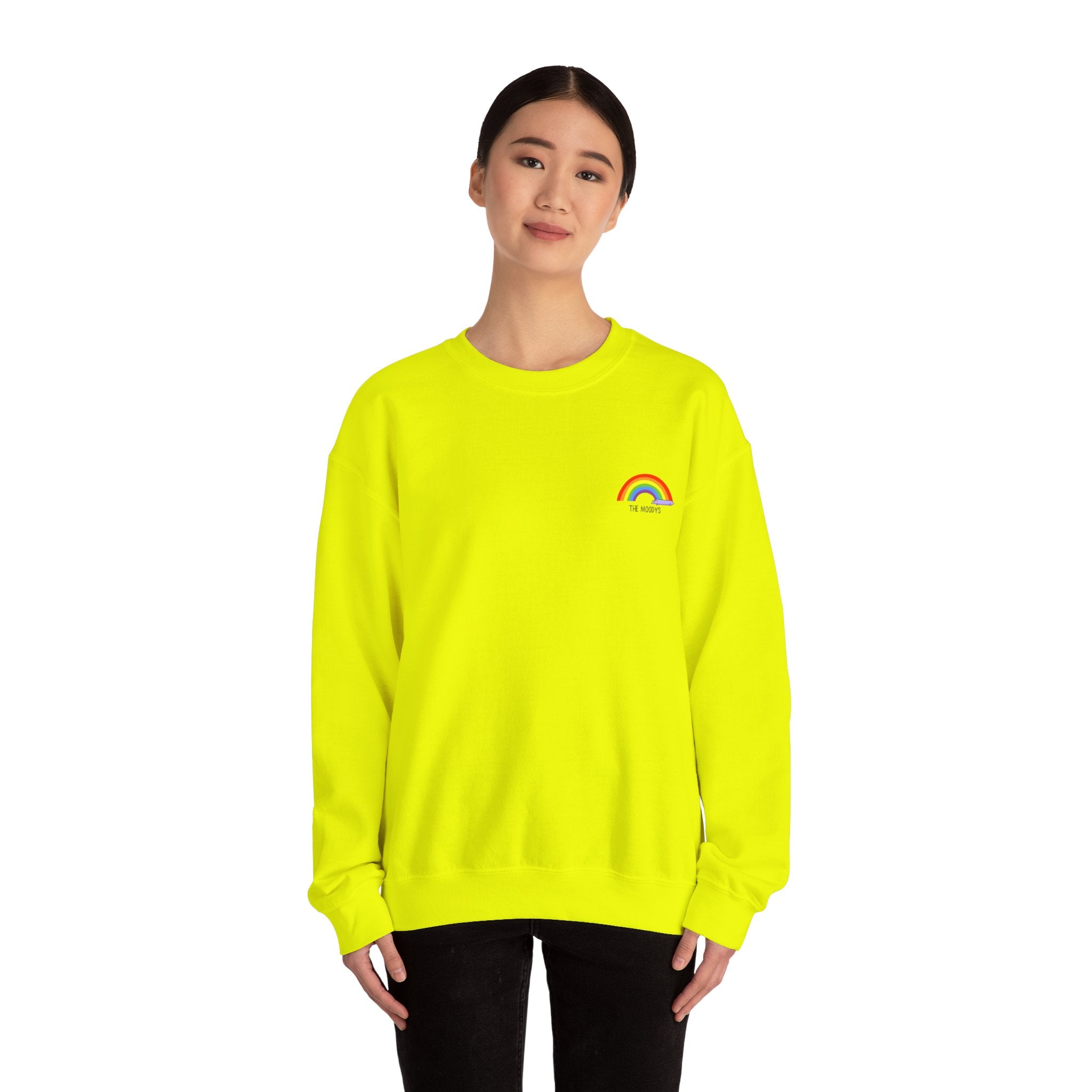 the moodys - crewneck sweatshirt - lanz lays rainbows - unisex