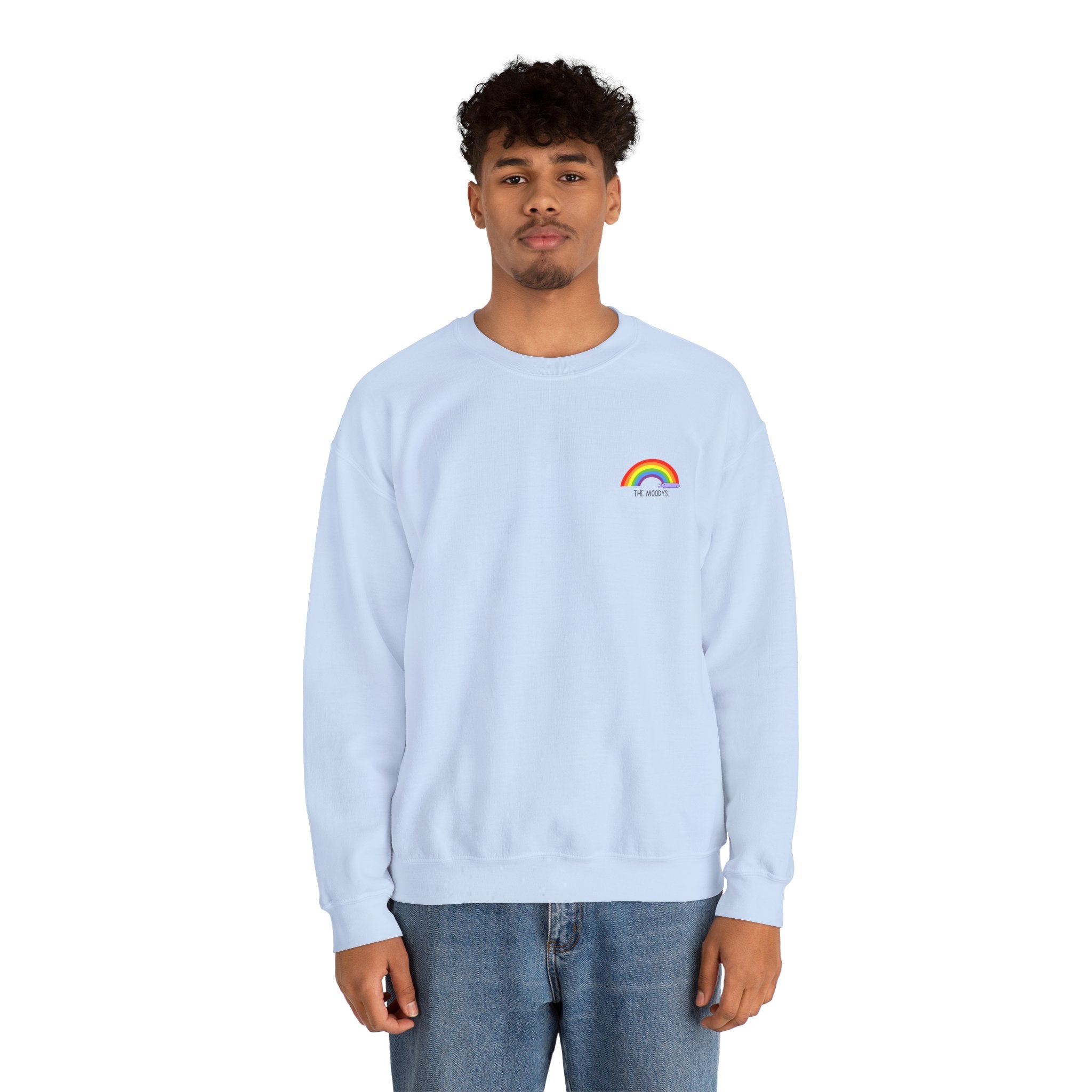 the moodys - crewneck sweatshirt - lanz lays rainbows - unisex