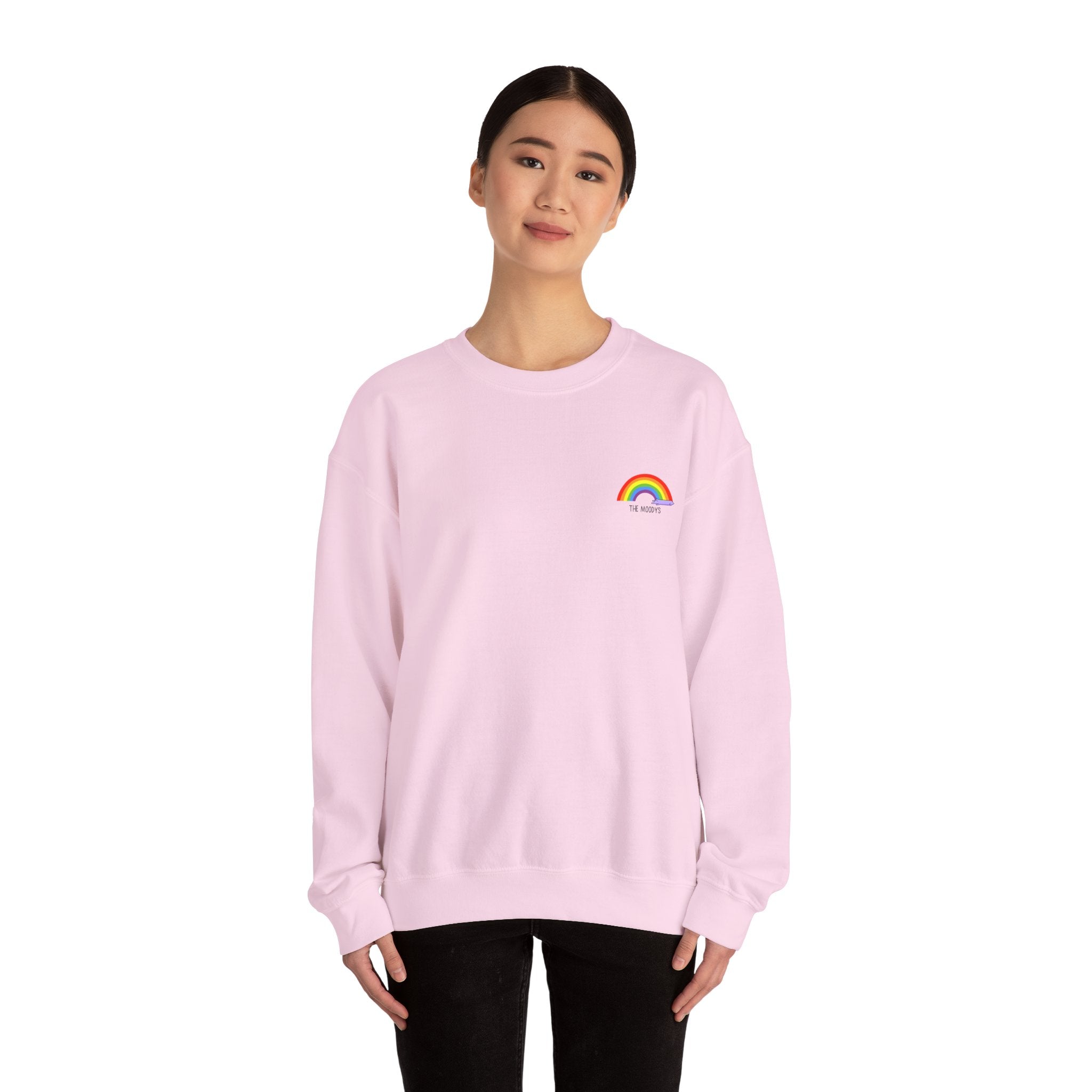 the moodys - crewneck sweatshirt - lanz lays rainbows - unisex
