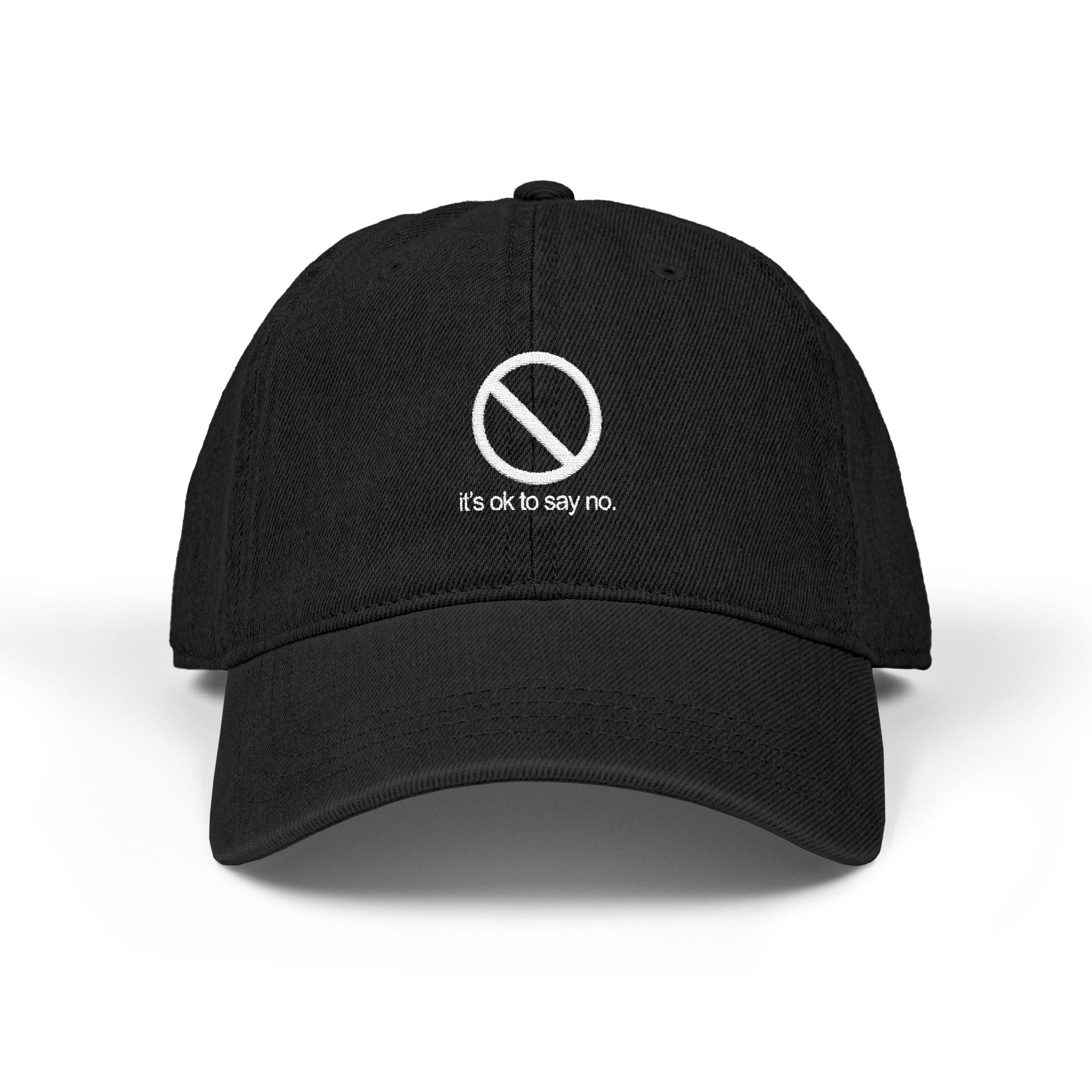 it's ok to say no - denim dad hat (embroidery)