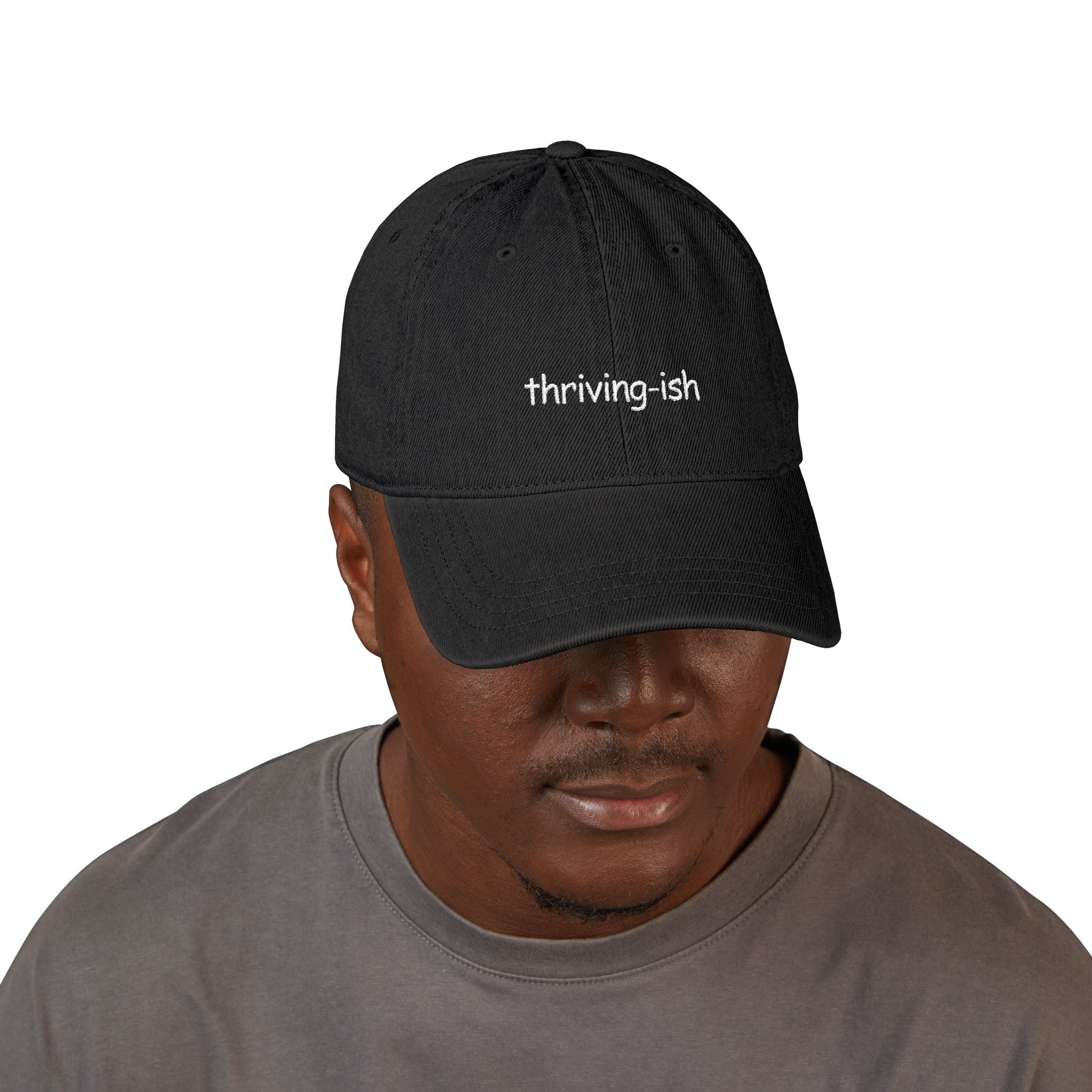 thriving-ish - denim dad hat (embroidery)