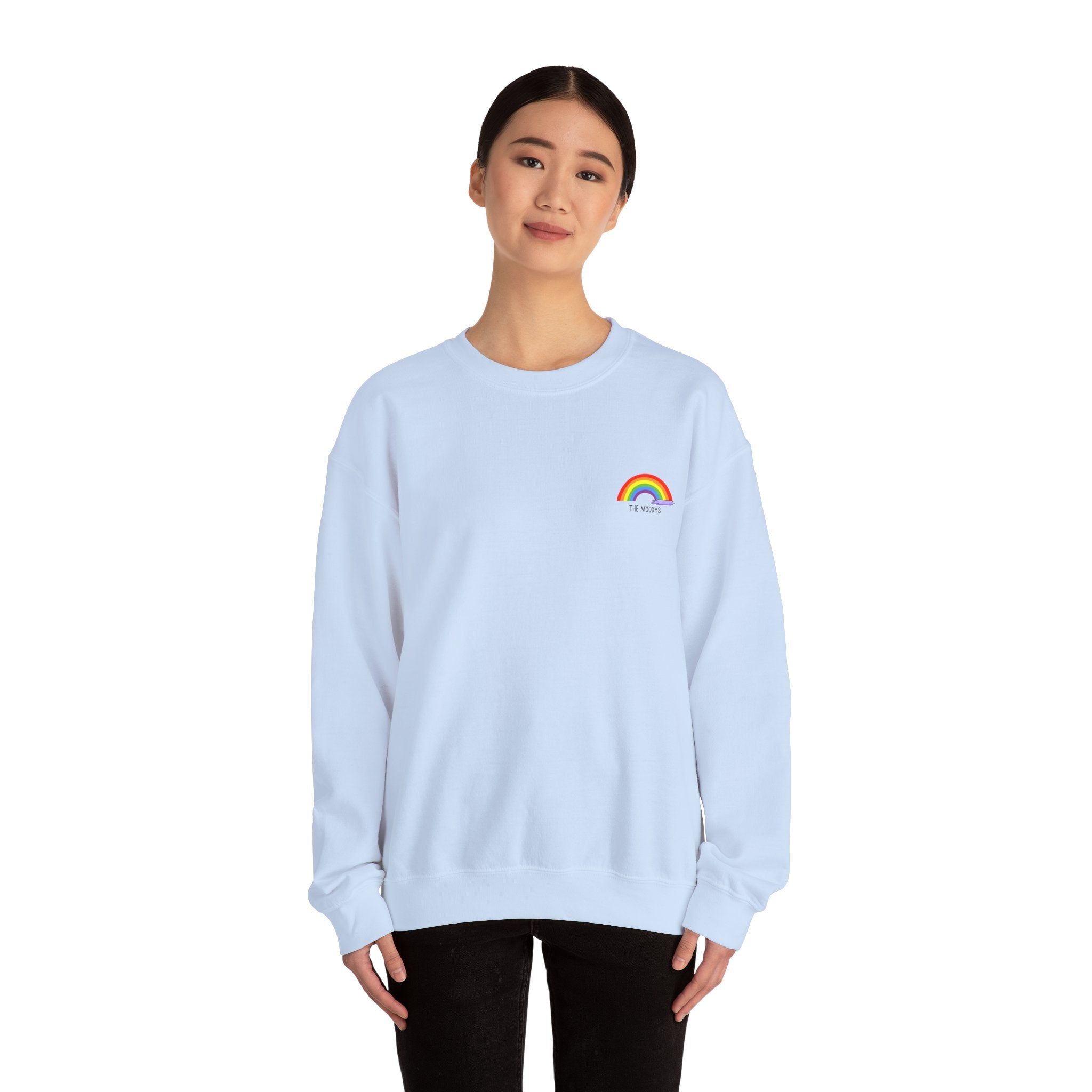 the moodys - crewneck sweatshirt - lanz lays rainbows - unisex