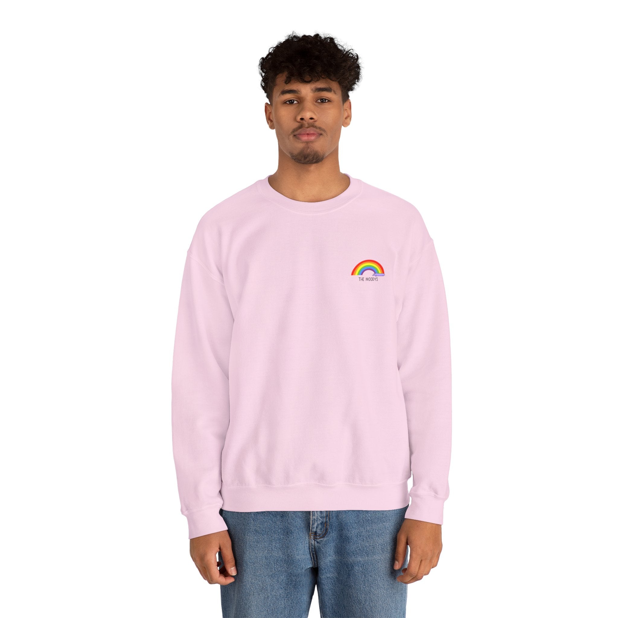 the moodys - crewneck sweatshirt - lanz lays rainbows - unisex
