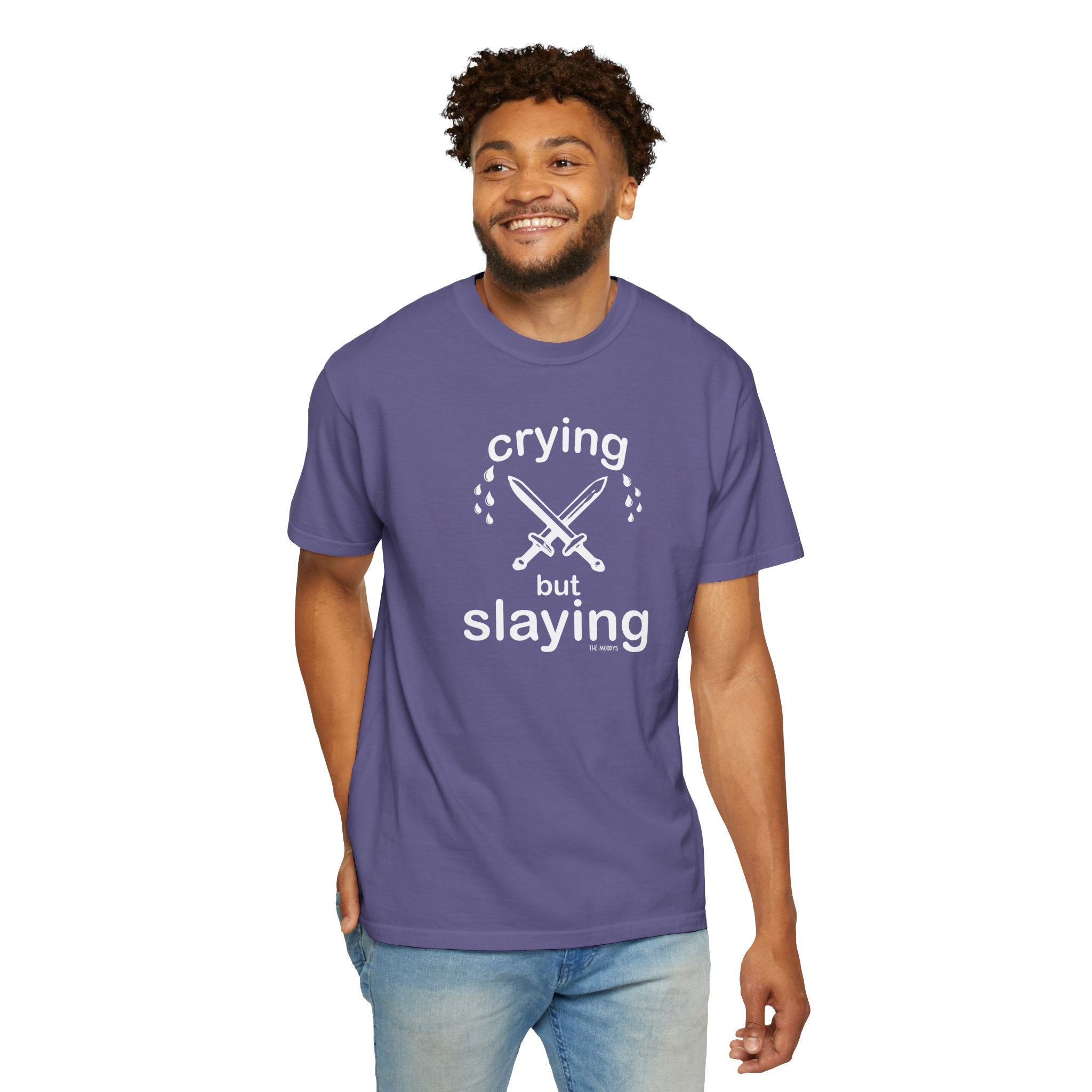 crying but slaying t-shirt